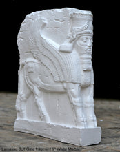 Load image into Gallery viewer, Historical Assyrian Lamassu Persian winged bull Guardian of Persepolis relief sculpture ancient replica Sculpture www.Neo-Mfg.com 9"
