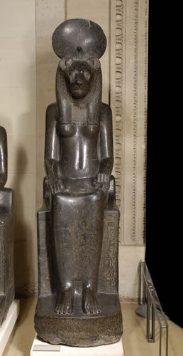 History Egyptian Goddess Sekhmet seated Sculpture Statue 7.5