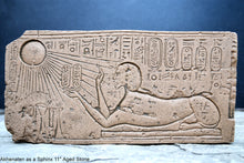 Load image into Gallery viewer, Egyptian Akhenaten as a Sphinx artifact Carved Sculpture Statue 11&quot; ww.Neo-Mfg.com Museum reproduction e2
