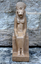 Load image into Gallery viewer, History Egyptian Goddess Sekhmet seated Sculpture Statue 7.5" www.Neo-Mfg.com Museum Replica
