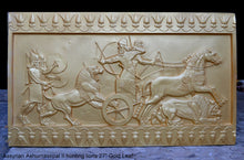 Load image into Gallery viewer, Assyrian Ashurnasirpal II hunting lions Carving sculpture wall plaque 27&quot; www.Neo-Mfg.com

