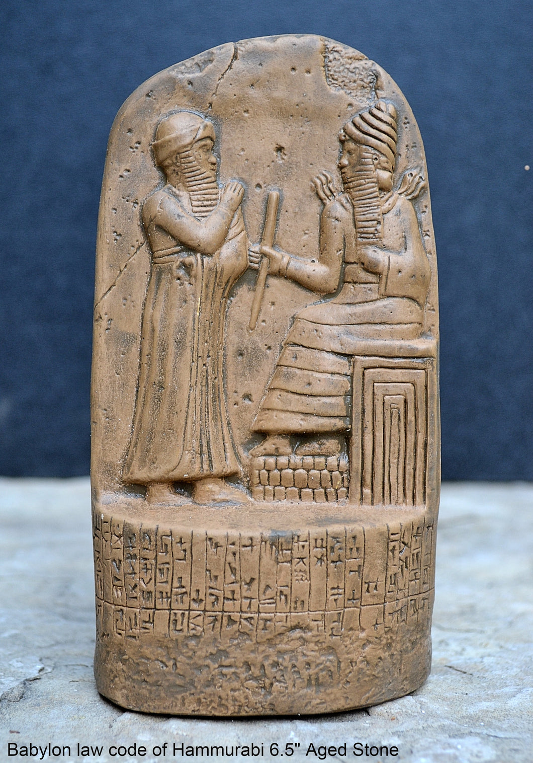 Babylon law code of Hammurabi Fragment Sculptural wall relief plaque www.Neo-Mfg.com 6.5