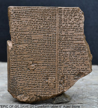 Load image into Gallery viewer, History EPIC OF GILGAMESH Pre-Biblical Deluge flood Story museum replica cuneiform tablet Sculpture 6&quot; www.Neo-Mfg.com home decor
