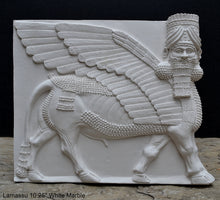 Load image into Gallery viewer, Historical Assyrian Lamassu winged Bull wall Sculpture www.Neo-Mfg.com 10&quot; Mesopotamia d17
