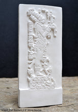Load image into Gallery viewer, Aztec Mayan Temple foliated cross Center left K&#39;inich Kan Bahlam II carving wall plaque www.Neo-Mfg.com home garden decor art 9&quot; j14
