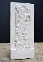 Load image into Gallery viewer, Aztec Mayan Temple foliated cross Center left K'inich Kan Bahlam II carving wall plaque www.Neo-Mfg.com home garden decor art 9" j14
