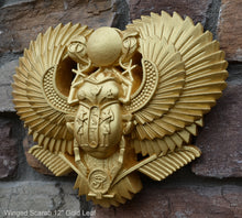 Load image into Gallery viewer, History Egyptian Scarab Ur Pediment hieroglyph Sculptural wall relief www.Neo-Mfg.com 12&quot;
