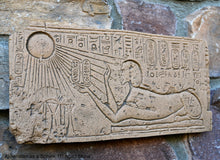 Load image into Gallery viewer, Egyptian Akhenaten as a Sphinx artifact Carved Sculpture Statue 11&quot; ww.Neo-Mfg.com Museum reproduction e2
