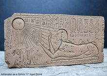 Load image into Gallery viewer, Egyptian Akhenaten as a Sphinx artifact Carved Sculpture Statue 11&quot; ww.Neo-Mfg.com Museum reproduction e2
