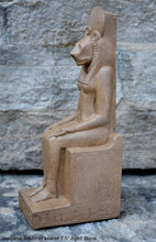 Load image into Gallery viewer, History Egyptian Goddess Sekhmet seated Sculpture Statue 7.5" www.Neo-Mfg.com Museum Replica
