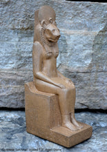 Load image into Gallery viewer, History Egyptian Goddess Sekhmet seated Sculpture Statue 7.5&quot; www.Neo-Mfg.com Museum Replica
