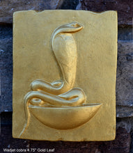 Load image into Gallery viewer, History Egyptian Wadjet cobra Stela Fragment Sculptural wall relief plaque www.Neo-Mfg.com 4.75"
