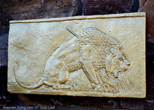 Load image into Gallery viewer, Assyrian Dying Lion Sculpture museum reproduction art 12&quot; www.Neo-Mfg.com home decor relief e25
