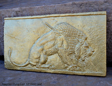 Load image into Gallery viewer, Assyrian Dying Lion Sculpture museum reproduction art 12&quot; www.Neo-Mfg.com home decor relief e25
