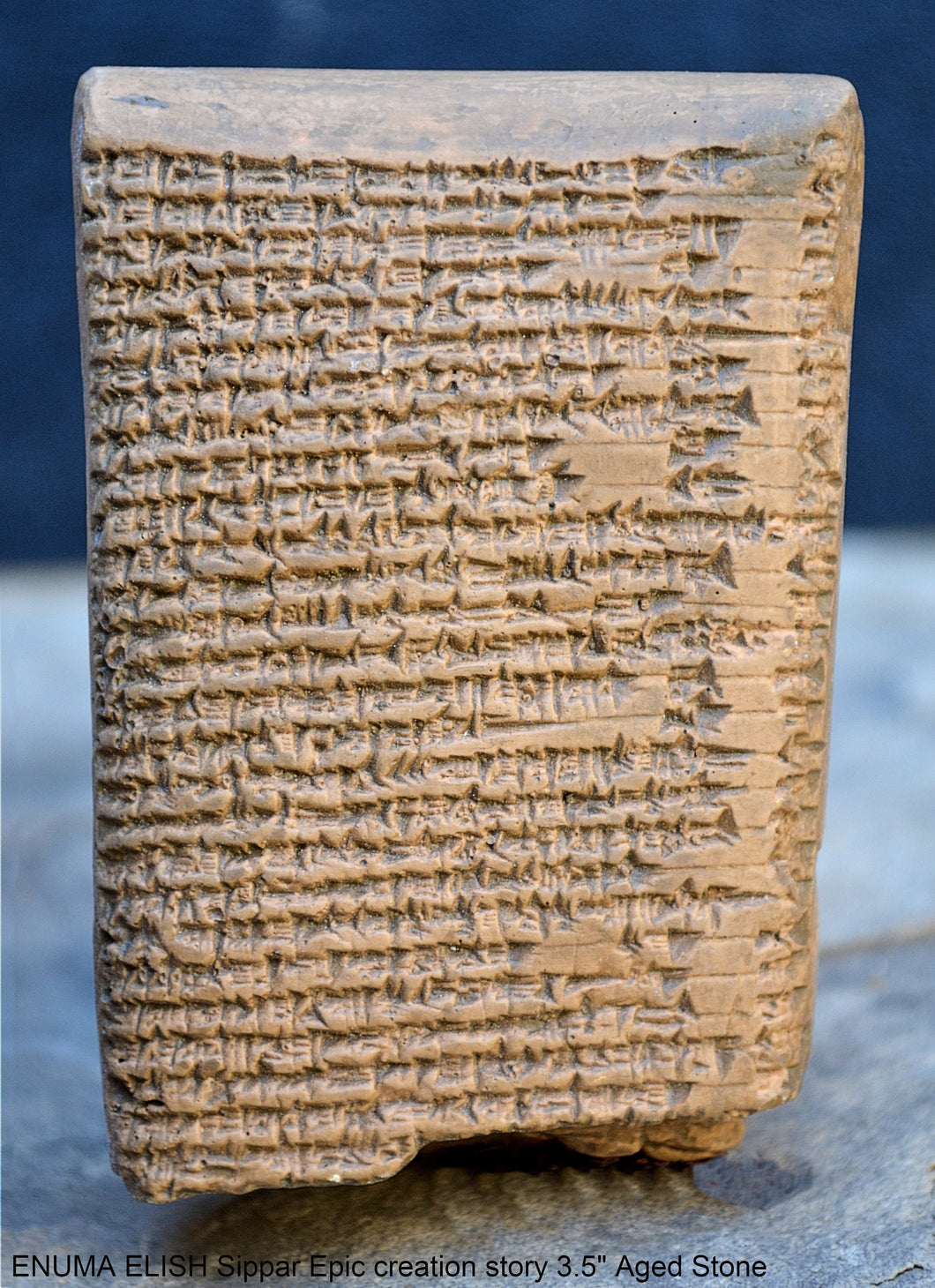 Sumerian Cuneiform tablet ENUMA ELISH Sippar Epic creation story sculptural www.Neo-Mfg.com 3.5