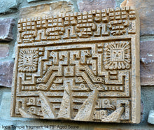 Load image into Gallery viewer, Peru Inca Mesoamerican Sun temple fragment carving Sculptural wall relief plaque 14.75&quot; www.Neo-Mfg.com
