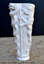 Load image into Gallery viewer, Sumerian Libation Cup of King Gudea Caduceus votive chalice statue Sculpture 9.25" www.Neo-Mfg.com museum reproduction
