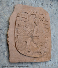 Load image into Gallery viewer, Aztec Mayan Mesoamerican Oval Palace tomb Palenque temple fragment carving Sculptural wall relief plaque 16.125&quot; www.Neo-Mfg.com

