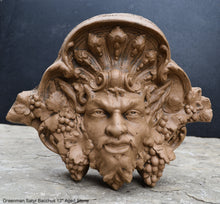 Load image into Gallery viewer, Greenman Satyr Bacchus Wall Plaque sculpture Sconce www.Neo-Mfg.com 12&quot; home decor art Roman Greek God Wine

