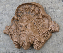 Load image into Gallery viewer, Greenman Satyr Bacchus Wall Plaque sculpture Sconce www.Neo-Mfg.com 12&quot; home decor art Roman Greek God Wine
