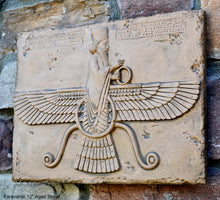 Load image into Gallery viewer, Assyrian Ahura Mazda Faravahar Persian Persepolis art Wall Sculpture 12" www.Neo-Mfg.com a8

