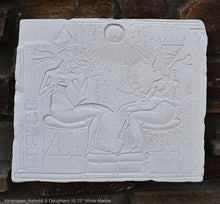 Load image into Gallery viewer, History Egyptian Akhenaten, Nefertiti &amp; Daughters Plaque Artifact Sculpture 15.75&quot; www.Neo-Mfg.com Museum Reproduction
