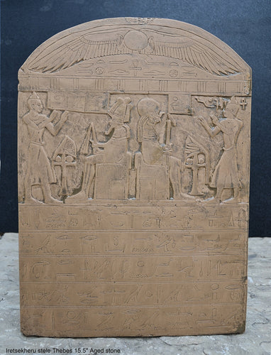 Egyptian Iretsekheru stele Thebes wall plaque art Sculpture 15.5