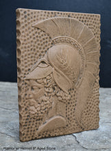 Load image into Gallery viewer, Roman Greek Warrior w/ Helmet Stone Carving Sculpture Wall Frieze 9&quot; tall www.Neo-Mfg.com d5
