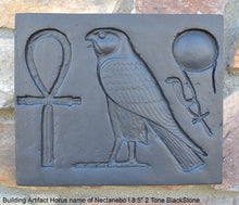 Load image into Gallery viewer, History Egyptian Building Artifact Horus name of Nectanebo I Carved Sculpture Statue www.Neo-Mfg.com Wall art 8.5&quot; g23
