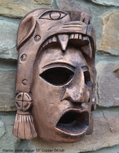 Load image into Gallery viewer, History Aztec Maya Artifact Warrior mask Jaguar Sculpture Statue 10&quot; Tall www.Neo-Mfg.com
