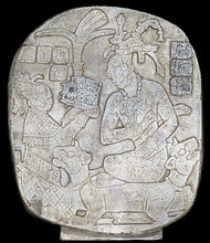 Load image into Gallery viewer, Aztec Mayan Mesoamerican Oval Palace tomb Palenque temple fragment carving Sculptural wall relief plaque 8.5&quot; www.Neo-Mfg.com
