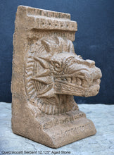 Load image into Gallery viewer, History Feathered Serpent Head of Quetzalcoaltl Aztec Maya Artifact Carved Sculpture Statue 12.125&quot; www.Neo-Mfg.com
