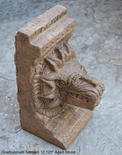 Load image into Gallery viewer, History Feathered Serpent Head of Quetzalcoaltl Aztec Maya Artifact Carved Sculpture Statue 12.125&quot; www.Neo-Mfg.com
