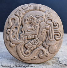Load image into Gallery viewer, History Aztec Maya Mesoamerica Chichen Itza Skull plaque wall Sculpture Statue www.Neo-Mfg.com 6"
