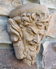 Load image into Gallery viewer, Pan Gargoyle Satyr Faun wall Mephistopheles corbel keystone Grotesque goblin sculpture www.NEO-MFG.com 7&quot;
