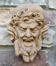 Load image into Gallery viewer, Pan Gargoyle Satyr Faun wall Mephistopheles corbel keystone Grotesque goblin sculpture www.NEO-MFG.com 7&quot;

