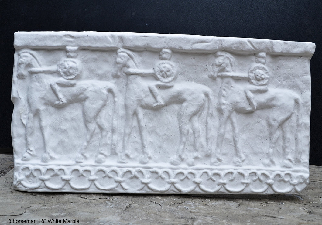 Roman Greek 3 horseman Sculptural Wall frieze plaque Fragment relief www.Neo-Mfg.com 18