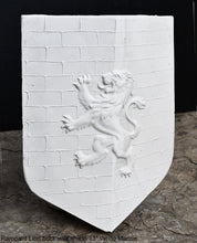 Load image into Gallery viewer, Coat Arms Rampant Lion brick wall shield sculpture plaque www.NEO-MFG.com 13"
