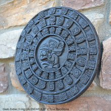 Load image into Gallery viewer, History MAYAN AZTEC Haab Zodiac 3 ring CALENDAR Sculptural wall relief plaque 8.25&quot; Museum Quality www.Neo-Mfg.com n13
