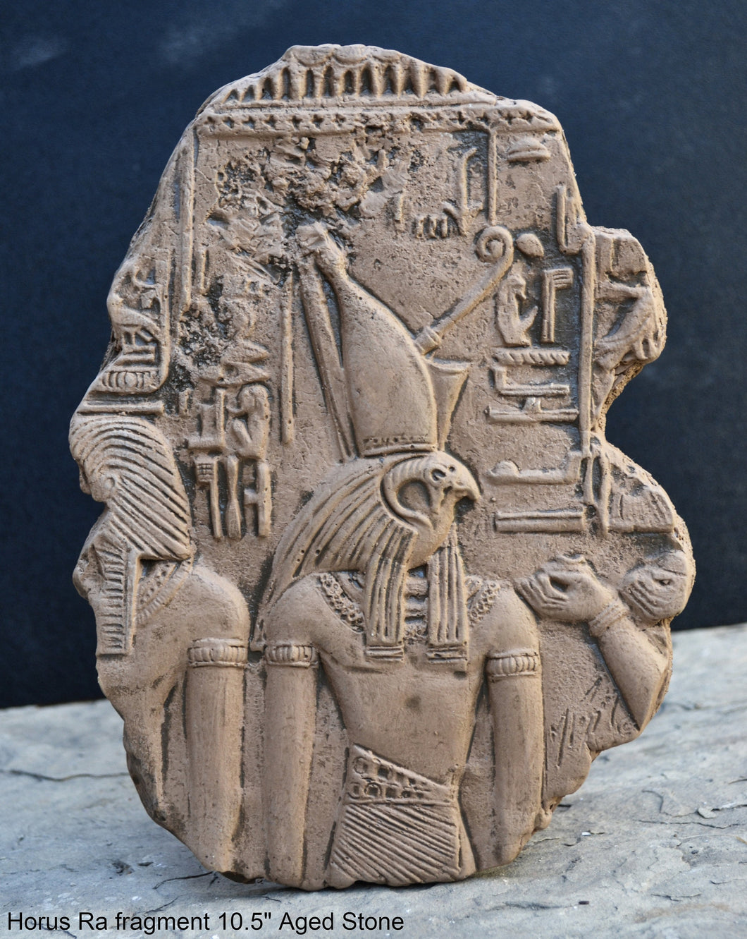 Egyptian Tomb Horemheb Flacon head god Ra Horus sculpture wall art frieze fragment www.Neo-Mfg.com 10.5