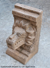 Load image into Gallery viewer, History Feathered Serpent Head of Quetzalcoaltl Aztec Maya Artifact Carved Sculpture Statue 12.125&quot; www.Neo-Mfg.com
