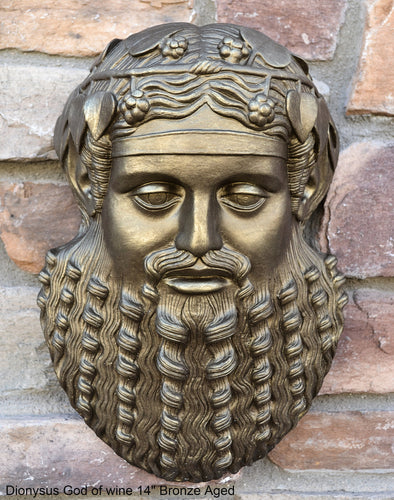 Roman Greek Dionysus God of wine ritual madness and ecstasy - Bacchus bust Sculptural Wall frieze plaque relief www.Neo-Mfg.com 14