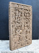 Load image into Gallery viewer, History Aztec Mayan sarcophagus of king K’inich Janaab’ Pakal wall plaque art 14.5&quot; www.Neo-Mfg.com high relief detail
