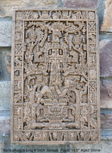 Load image into Gallery viewer, History Aztec Mayan sarcophagus of king K’inich Janaab’ Pakal wall plaque art 14.5&quot; www.Neo-Mfg.com high relief detail
