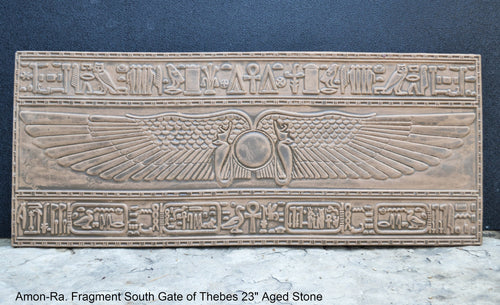 Egyptian Amon-Ra. Fragment of the South Gate of Thebes wall plaque art Sculpture 23