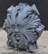 Load image into Gallery viewer, Nature Greenman Jack-O Green Man of Canterbury Cathedral&#39;s Black Prince&#39;s Chantry Roof Boss sculpture wall plaque 4&quot; www.Neo-Mfg.com
