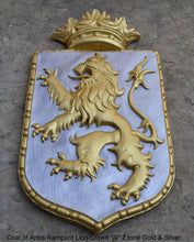 Load image into Gallery viewer, Decor Coat of Arms Rampant Lion Crown wall plaque sign 19&quot; Grand www.Neo-Mfg.com home garden decor art medieval
