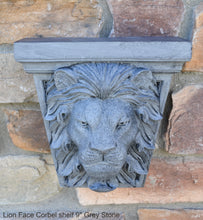 Load image into Gallery viewer, Animal Lion Face Corbel shelf Column plaque Fragment relief www.Neo-Mfg.com 9&quot; each home decor
