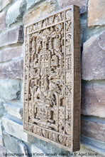 Load image into Gallery viewer, History Aztec Mayan sarcophagus of king K’inich Janaab’ Pakal wall plaque art 14.5&quot; www.Neo-Mfg.com high relief detail
