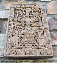 Load image into Gallery viewer, History Aztec Mayan sarcophagus of king K’inich Janaab’ Pakal wall plaque art 14.5&quot; www.Neo-Mfg.com high relief detail
